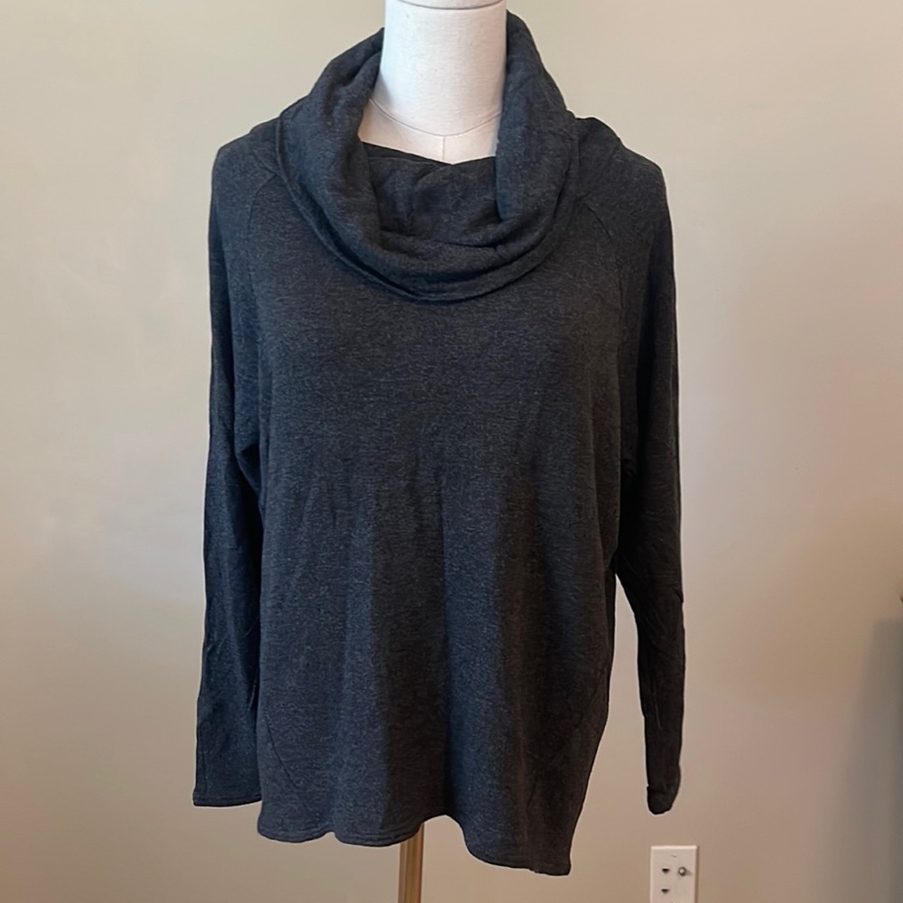 Lou & Grey Cowlneck Sweatshirt Small Charcoal